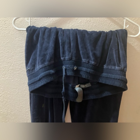 Large dark navy blue fuzzy warm sweat pants - Picture 3 of 3